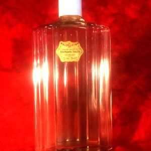 Quelques Fleurs Giant Glass Deco Vanity Decanter 1970 Houbigant Paris